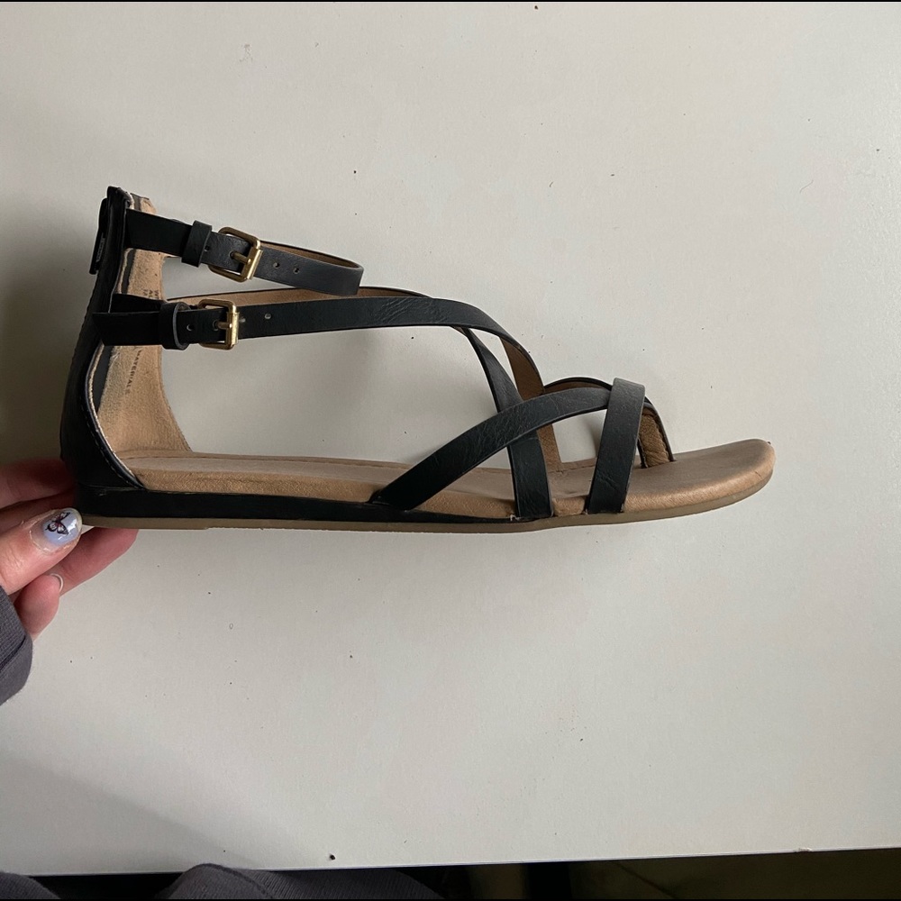 Black or Tan Charming Charlie’s Strappy Sandals